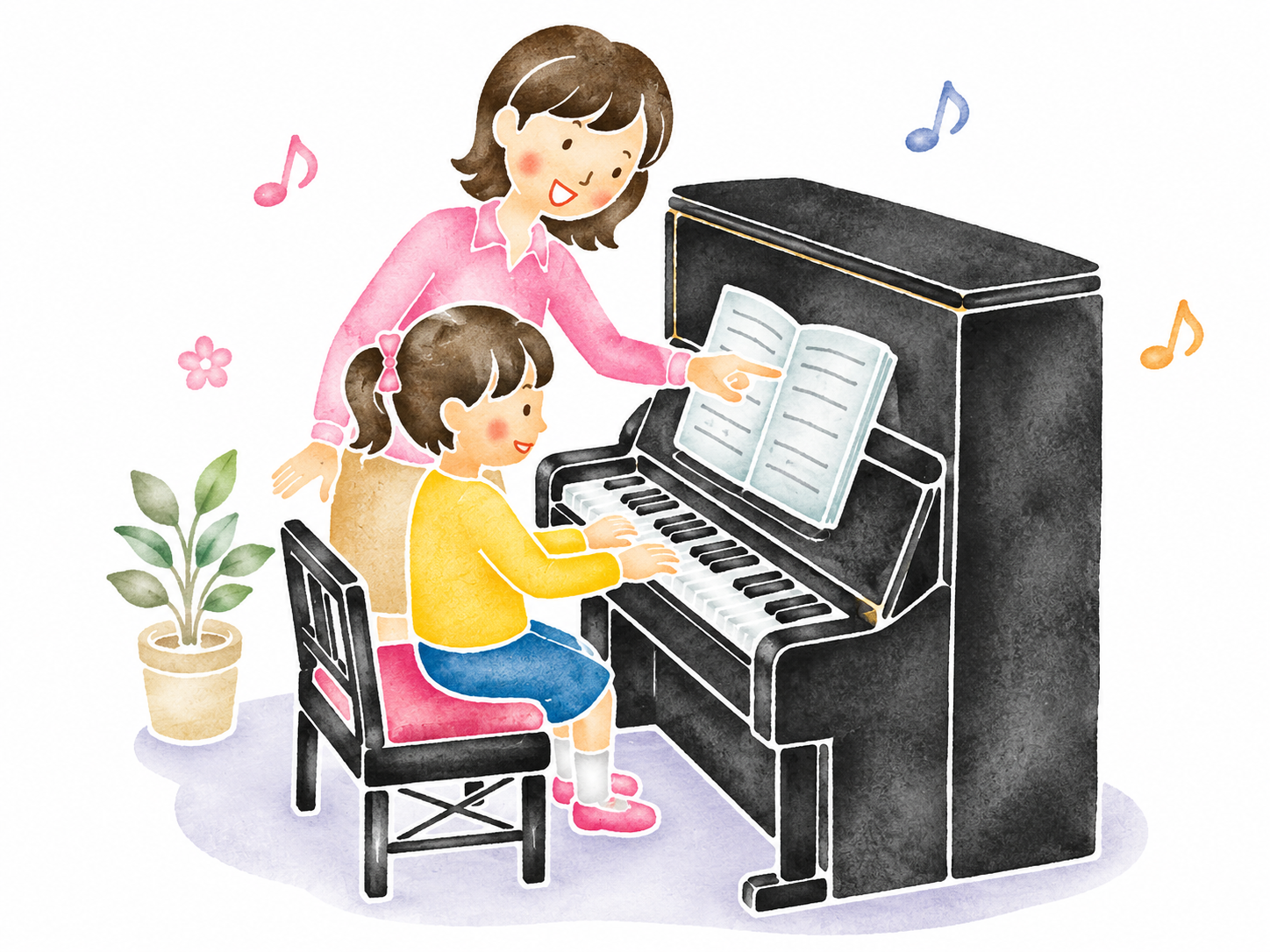 ピアノレッスンのイラスト